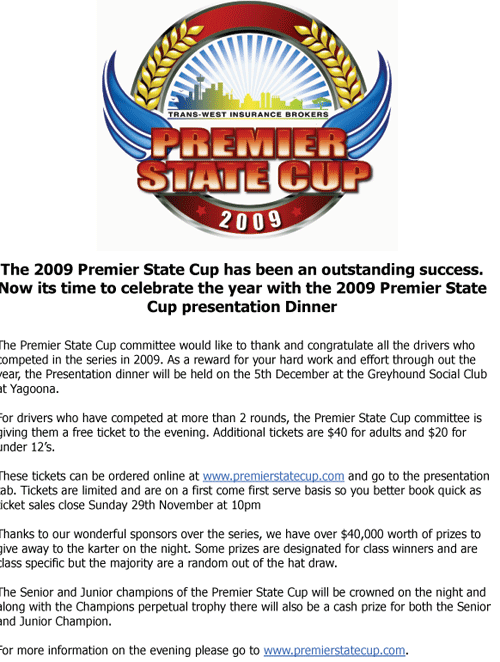 premier state cup dinner info