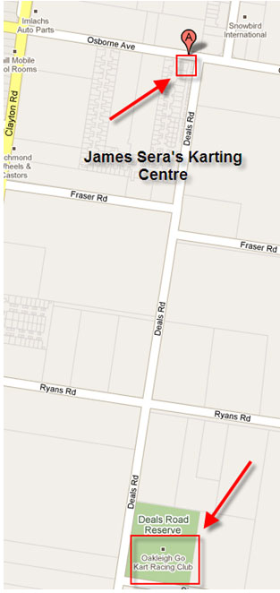 map to james sera karting centre