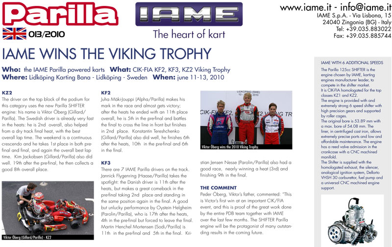 iame viking cup press release