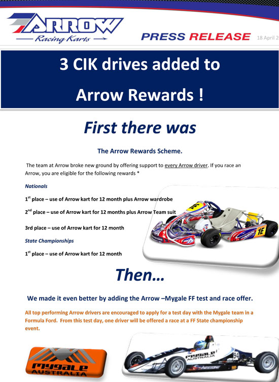 arrow rewards cik drives