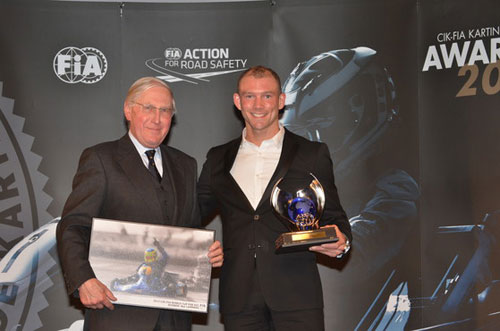 Bas Lammers (NLD), 2012 Winner of the CIK-FIA World Cup for KZ1 with CIK-FIA Commission Member Thomas Meijlink (NLD)