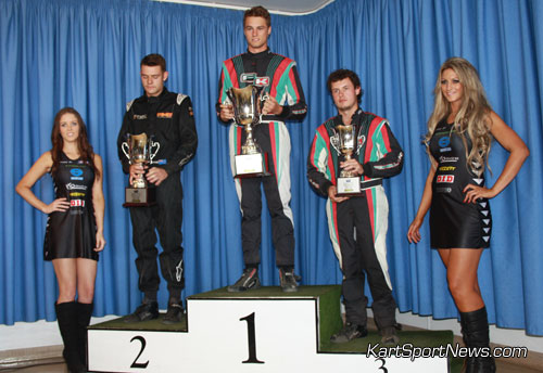 Rotax Light podium - 1 Daniel Rochford, 2 Daniel Connor, 3 Andrew Carey