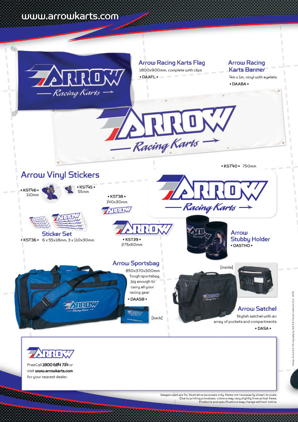 arrow karting merchandise