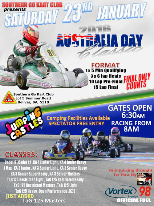Australia Day Classic, to run by the Southern Go Kart Club