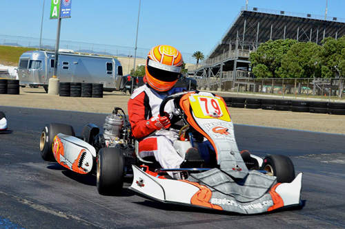 la karting Aaron Aguirre earned his third victory on the year in TaG Senior