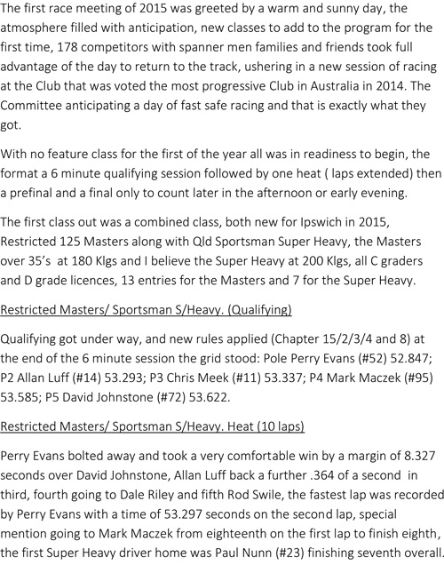 ipswich kart club races janiary 2015