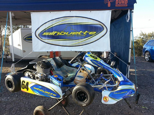 Silhouette FR-30 Clubman Heavy kart in the team pit area