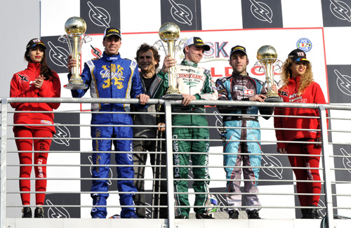 Alessandro Zanardi with the KZ2 podium drivers