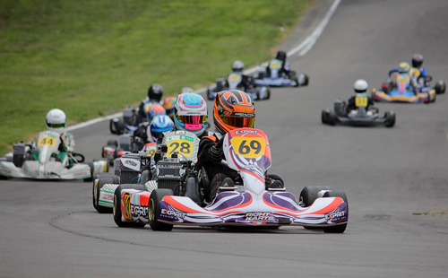 lass winner at the second 2015/16 Bayleys WPKA series meeting in Palmerston North in December, Rianna O'Meara-Hunt (Formula Junior #69) 