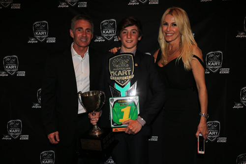 KA2 Champion Jack Doohan with his parents Mick and Selina Doohan 