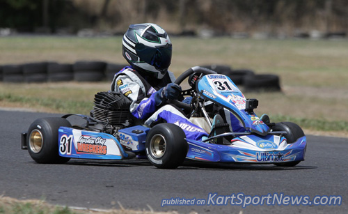 Jaxon Cox (#31) having a great weekend in KA3 Junior Light with a classy clean sweep
