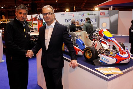 Dunlop's Mickey Butler (l) and MSA Chief Executive Rob Jones at Autosport International