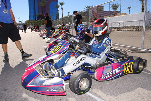 Junior Max Trophy Class prize winner Reece Cohen on the grid at last year's Rotax US Open at the Rio Hotel Las Vegas