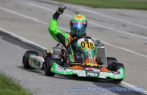 Austin Schaff was perfect on the weekend in the IAME Junior division