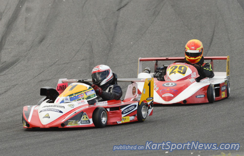 superkarts phillip island 1st and 2nd overall in 250 Inter, Russell Jamieson (1) and Ilya Harpas