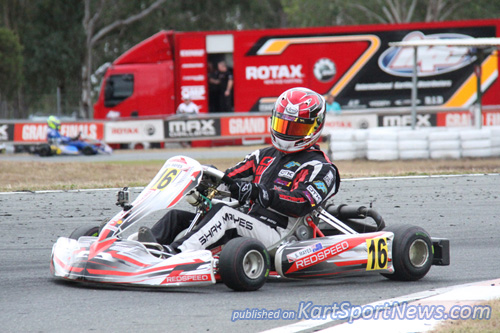 •	Sydney’s Shay Mayes managed to edge out local favourites in qualifying for Rotax 125 Heavy 