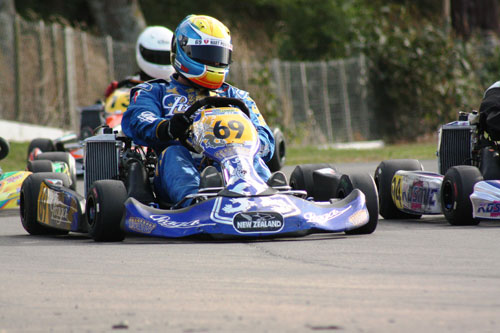 Local driver Brendon Hart (#69) finished third in Rotax Heavy (Lane Moore was 1st) and won the Masters Over 32 category.