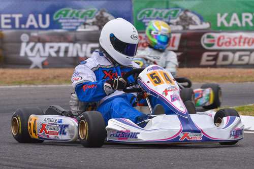 Aaron Hindle in action during round two of the CIK Stars of Karting Series (Pic: AF Images/Budd)