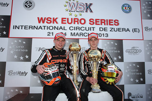Verstappen and Lennox-Lamb crg wsk euro kart series