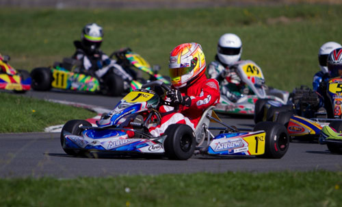 Caleb in action at the final round of the WPKA Gold Star series in Wellington last Sunday