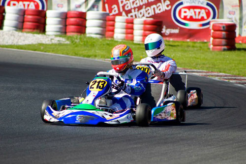 Kiwi karter Daniel Bray at the first round of this year's CIK-FIA European Championship meeting in Germany in May