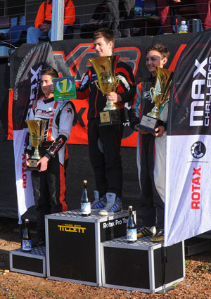 James Abela (centre) stands on top of the podium with Callum Walker (2nd) and Liam McLellan (3rd) 