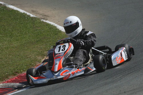 Christopher Davies aboard his Trophy Class Sodi kart