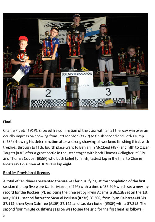 lismore young guns titles kart race report by geoff salmon