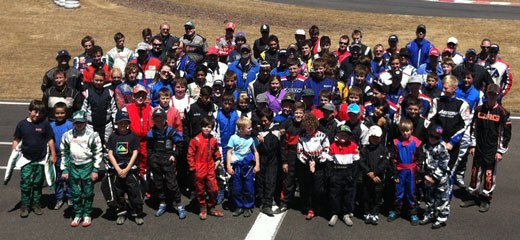 All the drivers present at Saturday's series briefing, ballarat kart club country series round