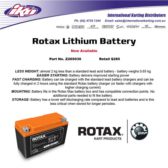 lithium battery for rotax max