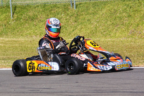 Tyler Greenbury showed commitment to deliver a win in Rotax Light 