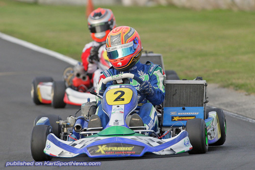Daniel Bray (#2 KZ2) impressed at the Pro Kart Series round in Hamlton over the weekend