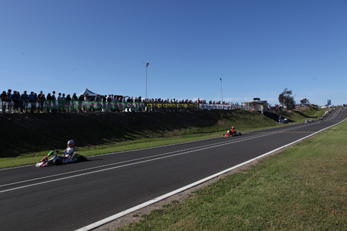 A large crowd assembled for the action at the Port Melbourne Karting Complex