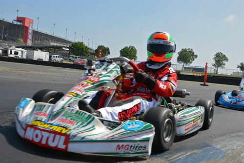 Myles Farhan drove from second on the starting grid to score the win in the TaG Cadet class
