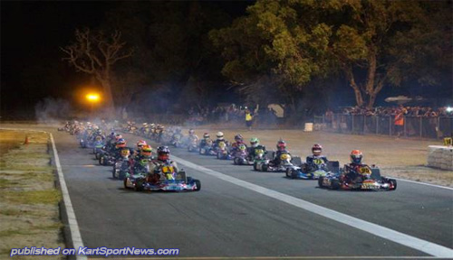 START LINE – 44 KZ karts ready to take the start in the final