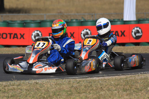 Glen Ormerod backed up from his three heat race wins to secure victory in the Sodi Junior Max Trophy Class. Brooke Redden (#2) was second.