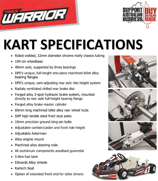 track warrior kart specification