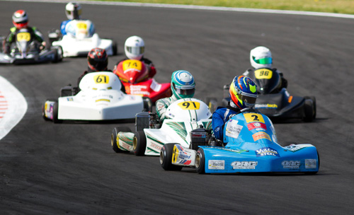 Josh Drysdale (#2) won the combined Rotax MAX Grand Prix at the 2014 event