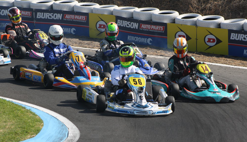 KA TaG form up, Adam Lindstrom (14) on pole, Dean Foster (56), Will Hawkes (94), Brendan Nelson (70), Rick Pringle (33)