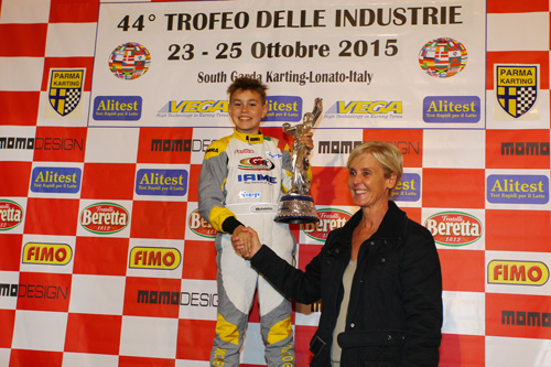 Mattia Michelotto is awarded the Carlo Fabi Memorial trophy