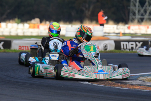 Reigning Australian Junior Max Champion Zane Morse took pole position outright and a heat race win