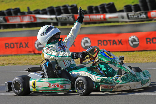 Chris Farkas came from behind to secure the win in Rotax Heavy