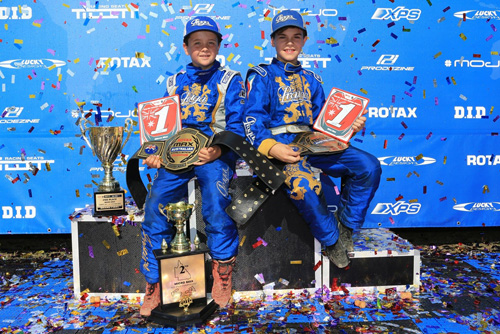 rotax grand final Praga’s Jack Westbury (Left) became the first Rotax MAX Australian Challenge Champion in Micro Max