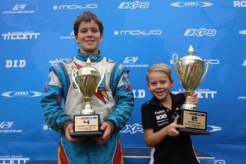 Top Kiwi finishers at the latest Rotax Pro Tour round were Emerson Vincent (right) who was second in Micro Max, and Samuel Wright (left), fourth in the Junior Max Trophy class