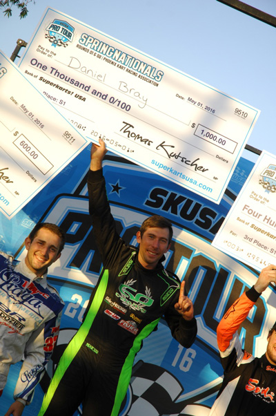 Bray with his series points leader's cheque 