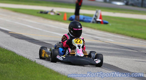 Taylor Maas came away with the victory in IAME Cadet Sunday