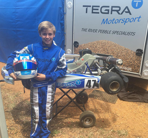 Thomas Sargent has won the EurOz Scholarship and will now race in the British Kart Grand Prix