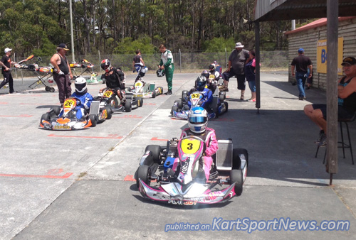 Brianna Hobden (3) and Andrew Lee (26) ready to hit the track for TaG R practice on Saturday