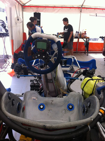 Daniel Bray's damaged kart after the Kiwi was taken out of his Pre-Final in Germany on Sunday