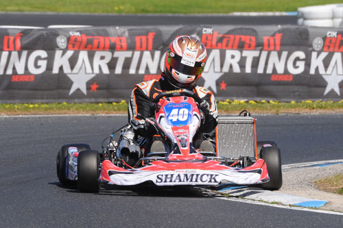 oey Hanseen on the way to the Australian Pro Gearbox (KZ2) title in Melbourne